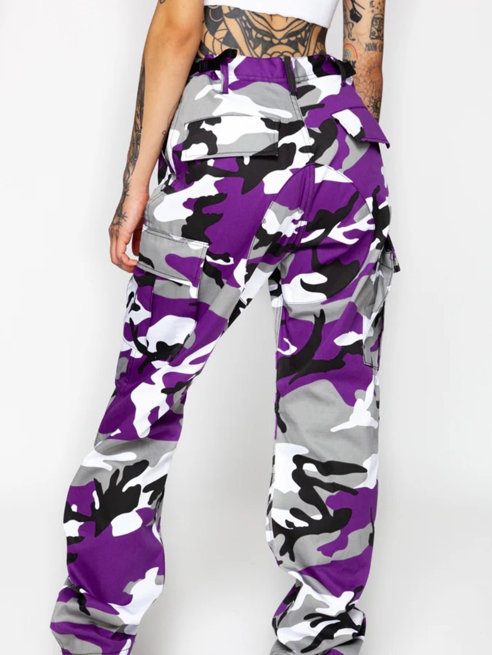 Purple Camo Cargo Pants
